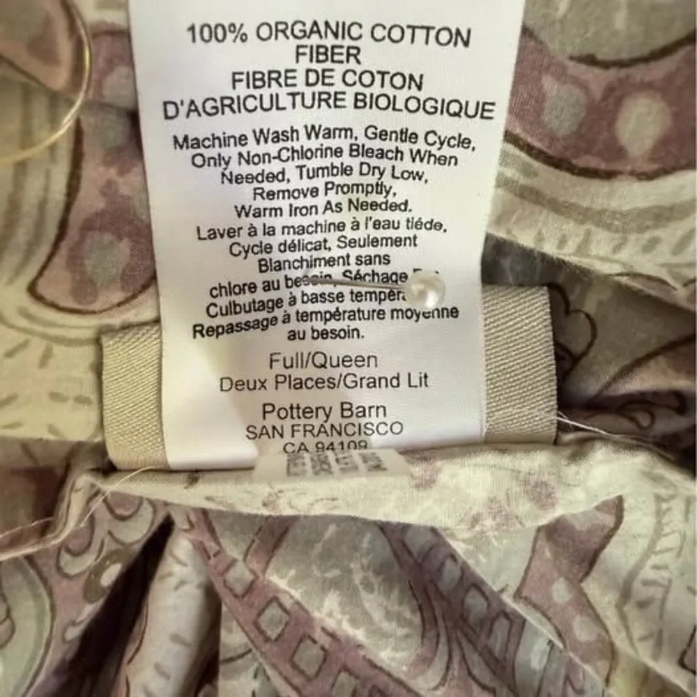 RARE Pottery Barn Ashlyn Paisley Full/Queen Duvet & Pillow Shams-Amethyst Gray